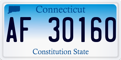 CT license plate AF30160