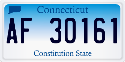 CT license plate AF30161