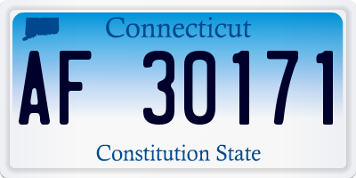 CT license plate AF30171