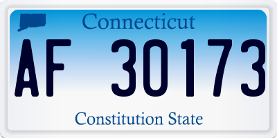 CT license plate AF30173
