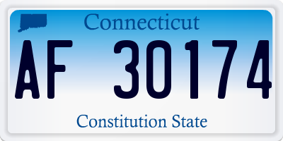 CT license plate AF30174