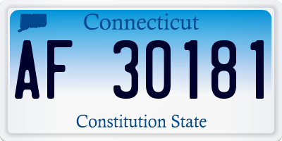 CT license plate AF30181