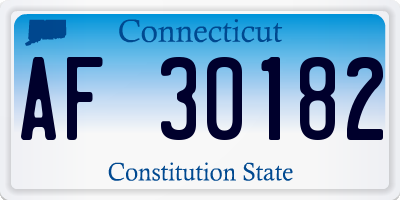 CT license plate AF30182