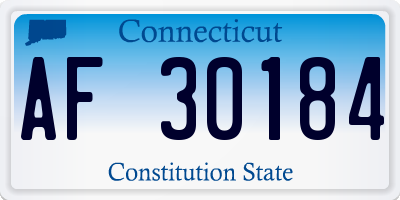CT license plate AF30184