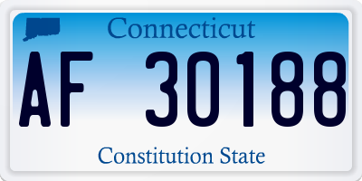 CT license plate AF30188