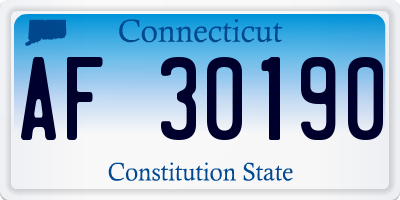 CT license plate AF30190