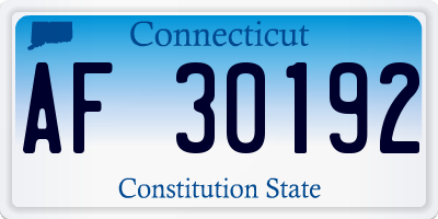 CT license plate AF30192