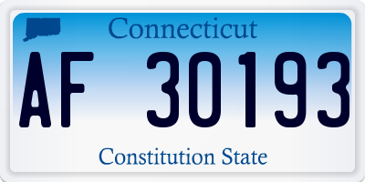CT license plate AF30193