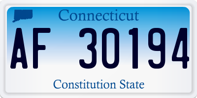 CT license plate AF30194