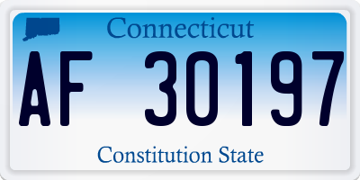 CT license plate AF30197