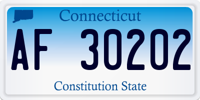 CT license plate AF30202