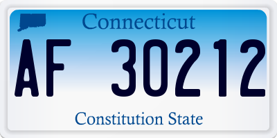 CT license plate AF30212