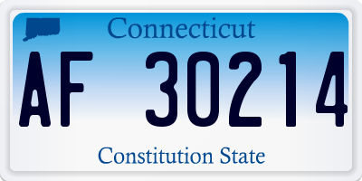 CT license plate AF30214