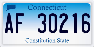 CT license plate AF30216