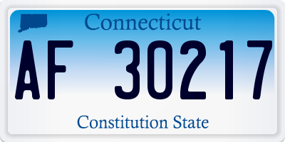 CT license plate AF30217