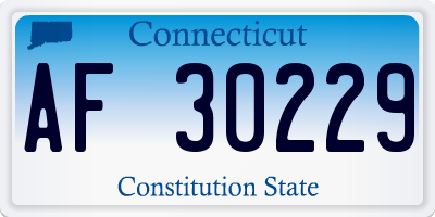 CT license plate AF30229
