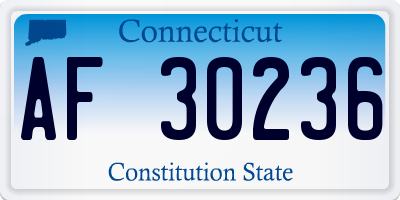 CT license plate AF30236
