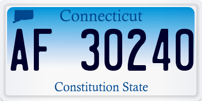 CT license plate AF30240