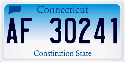 CT license plate AF30241