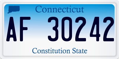 CT license plate AF30242