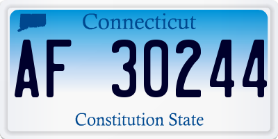 CT license plate AF30244