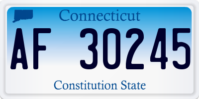 CT license plate AF30245