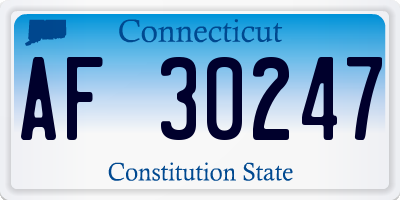 CT license plate AF30247