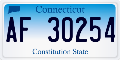 CT license plate AF30254