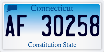 CT license plate AF30258