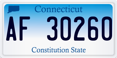 CT license plate AF30260