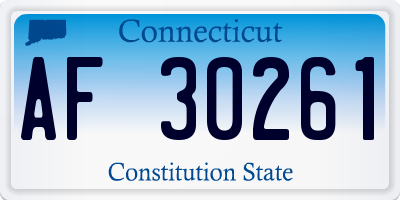 CT license plate AF30261