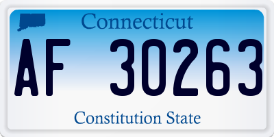 CT license plate AF30263