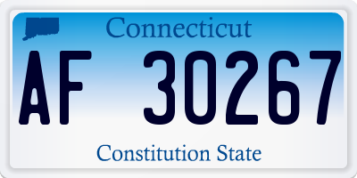 CT license plate AF30267