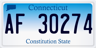 CT license plate AF30274