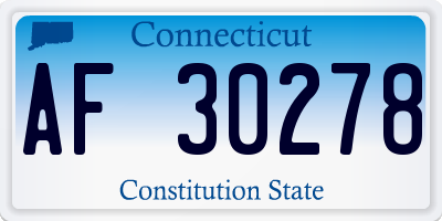 CT license plate AF30278