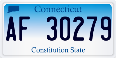 CT license plate AF30279