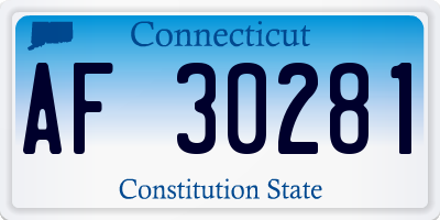 CT license plate AF30281
