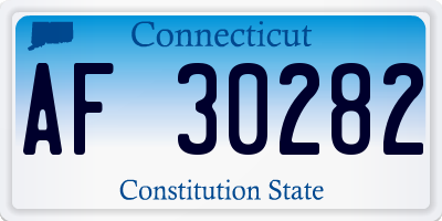 CT license plate AF30282