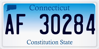 CT license plate AF30284