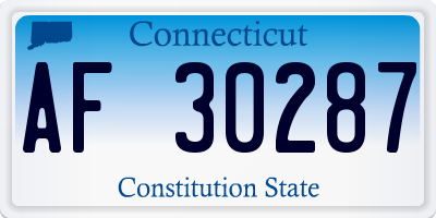 CT license plate AF30287