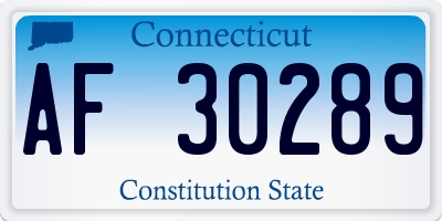 CT license plate AF30289
