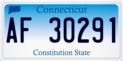 CT license plate AF30291