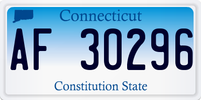 CT license plate AF30296