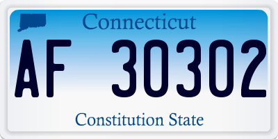 CT license plate AF30302