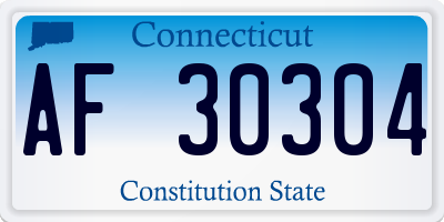 CT license plate AF30304