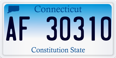 CT license plate AF30310