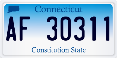 CT license plate AF30311