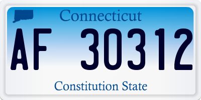 CT license plate AF30312