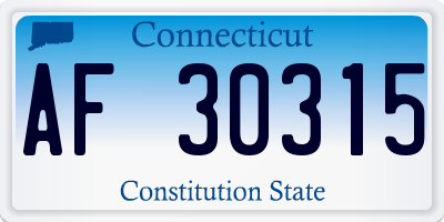 CT license plate AF30315