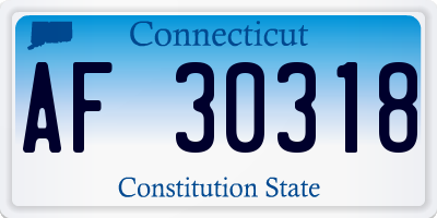 CT license plate AF30318